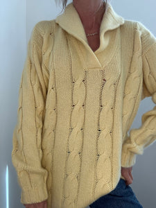 Yellow Cable-knit