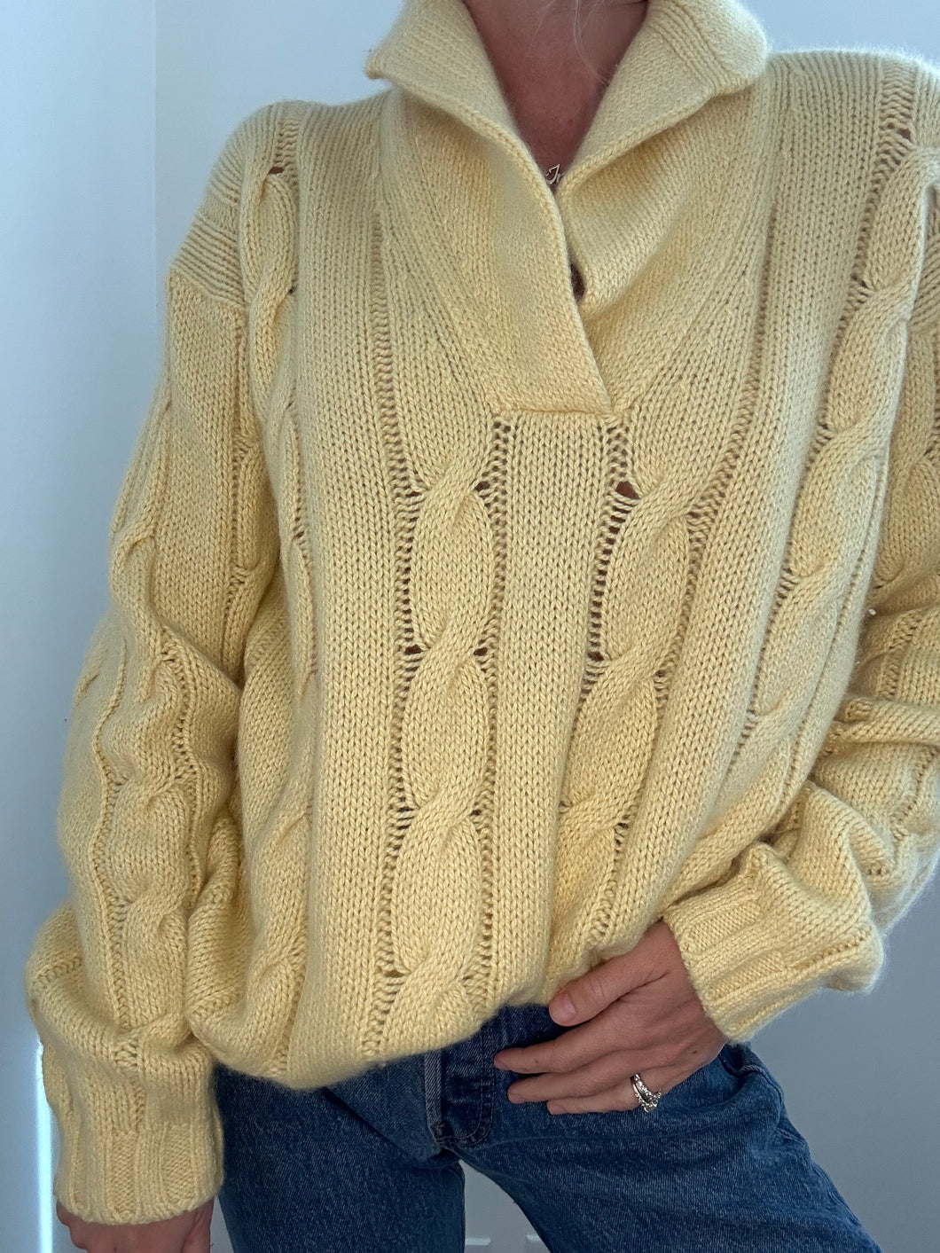 Yellow Cable-knit