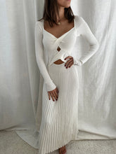 Load image into Gallery viewer, Ribbed White Cut Out Dress