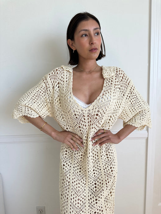 Collared Crochet Dress